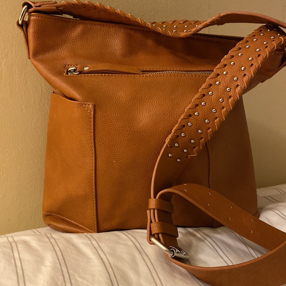Vegan leather bag with studded strap